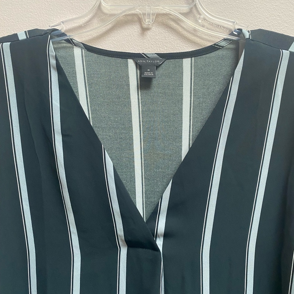 Ann Taylor Black and White Striped Blouse - Picture 2 of 2